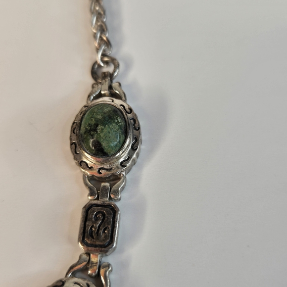 Rare OOAK Vintage Sterling Silver 925 Thailand Chrysoprase Necklace Artisan 43g - Picture 3 of 14